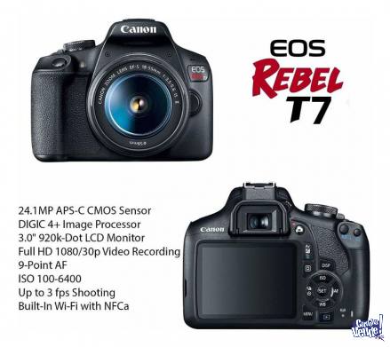Cámara Canon Eos Rebel T7 Kit 18-55mm Wifi 24mp Full Hd Gti