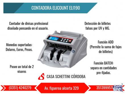 Maquina contadora de billetes Elicount ELI190 Córdoba Gtía