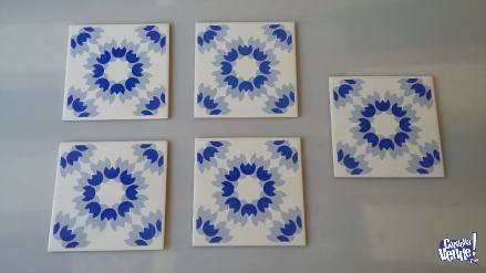 Azulejos Cerámica - Detallado Floreado Azul en Argentina Vende