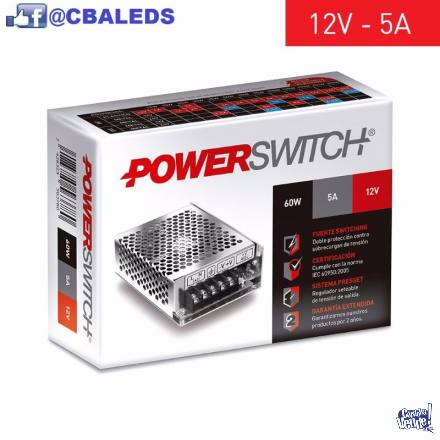 Fuente Switching 12v 5a 60w Tira Led Cctv - Power Switch