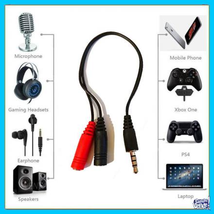 Adaptador micrófono y auricular a plug 3.5mm PlayStation en Argentina Vende