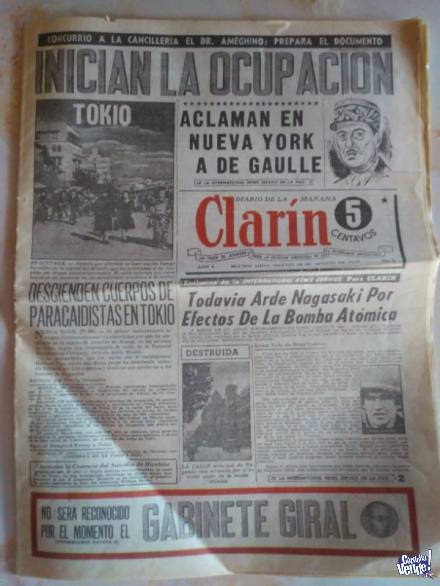 DIARIO CLARÍN 1°EDICIÓN  AÑO°1  28-08-1945
