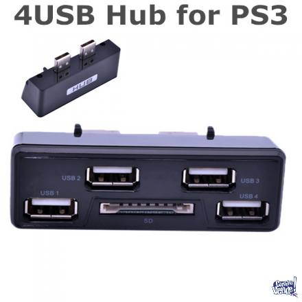 Playstation 3 Hub Expansor Usb Ps3 Slim+lector De Memoria Sd