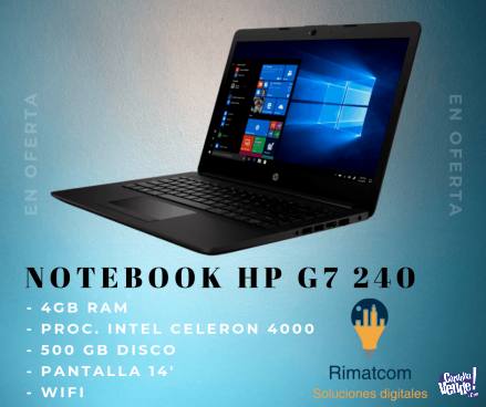 Notebook Hp 240 G7 Intel N4000 4gb 500gb Led 14 Hdmi Cuotas