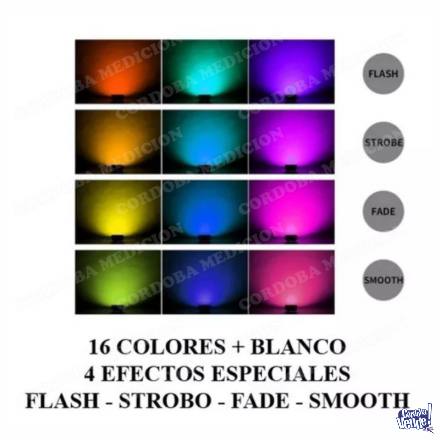 LAMPARA RGBW LED 9W 16 COLORES CONTROL REMOTO EFECTOS