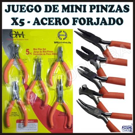 JUEGO DE MINI PINZAS OM X5 - ACERO FORJADO
