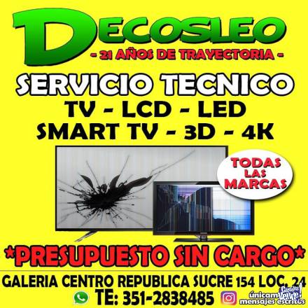 Servicio Tecnico de TELEVISORES LEDS LCD VEMOS TODOS  !!!