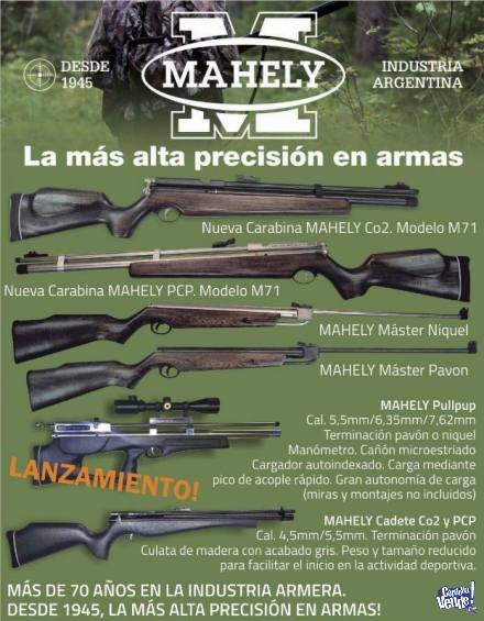Rifle DUAL CO2/PCP Mahely modelo M71 6,35 mm Pavonado