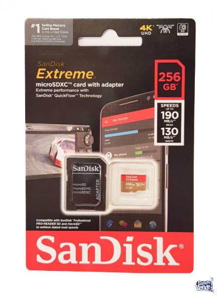 Memoria Sandisk Extreme micro SDXC 256gb 190mb/s