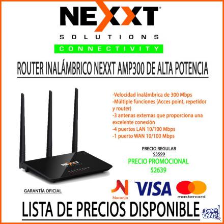 Router Inalámbrico-N Nexxt AMP300 de Alta Potencia 300Mbps en Argentina Vende