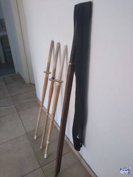 3 Espadas de bambu (Shinai) + Espada de Madera+ Funda
