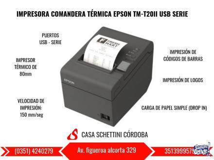 Impresora Epson TmT20IIIL Comandera Ticket Térmica Usb Seri