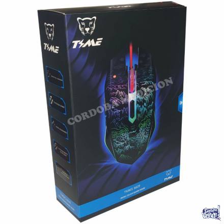 MOUSE GAMER TIME USB LUCES RGB 6 BOTONES CON CABLE
