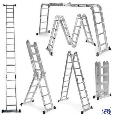 Escalera Articulada De Aluminio Multifunción Luxom 3x4