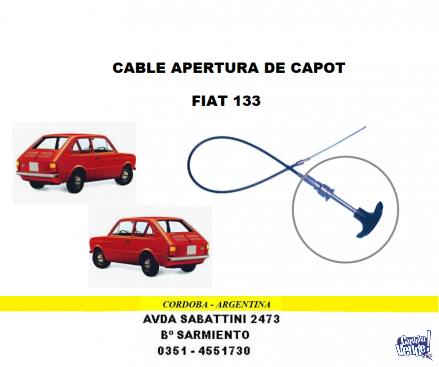 CABLE CAPOT FIAT 133