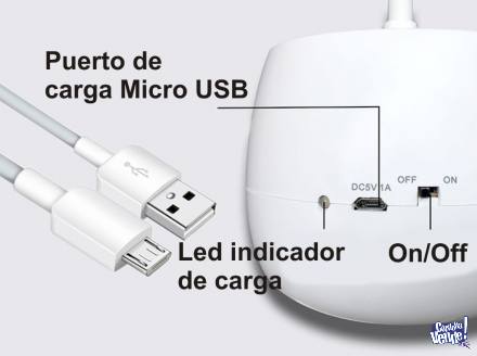 LAMPARA DE ESCRITORIO VELADOR RECARGABLE USB FLEXIBLE PORTA 
