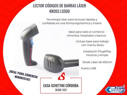 LECTOR CÓDIGOS DE BARRAS LÁSER KROSS LS 500 USB + BASE APO en Argentina Vende