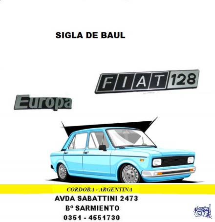 SIGLA DE BAUL FIAT 128 EUROPA