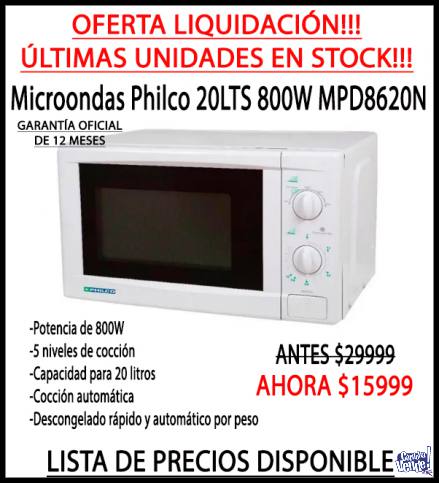 LIQUIDACIÓN!!! Microondas Philco 20LTS 800W MPD8620N