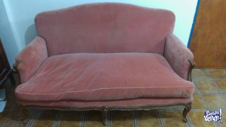 sillón de pana rosa (francés-antiguo) Estilo Luis XIV