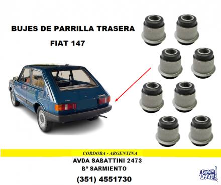 JUEGO DE BUJES DE PARRILLA TRASERA FIAT 147