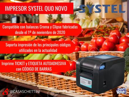 Impresor Bala Systel Quo Novo Etiquetas Autoadhesivas Ticket