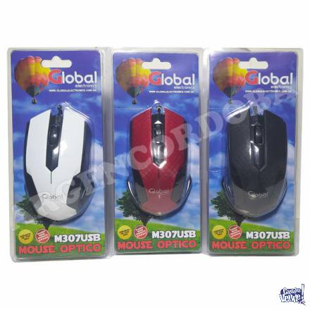 MOUSE OPTICO CON CABLE USB GLOBAL ELECTRONICS COLORES
