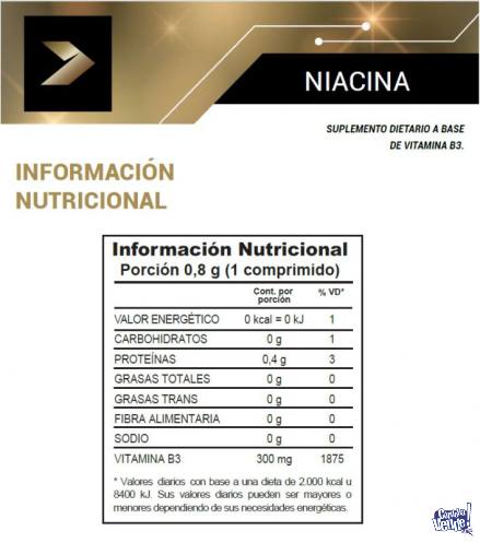 Niacina 300mg, Vitamina B3, 60 Comprimidos. Body Advance