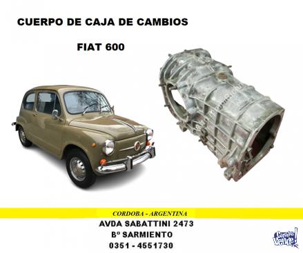 CUERPO DE CAJA DE VELOCIDAD FIAT 600