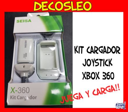 Kit  Bateria + juega y carga+ CUNITA Para Xbox 360 Y Fat