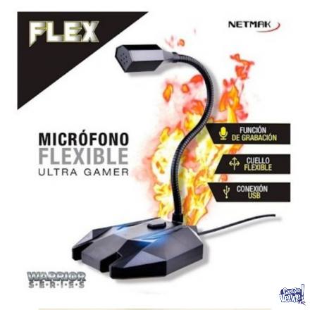 Microfono Netmak Nm-flex Usb Gamer Pc Ps4 Luz Led Streaming