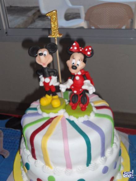 Adorno De Torta - Porcelana Fría - Mickey Y Minnie