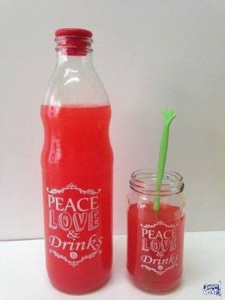 botella diseño Agua Jugo  peace