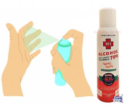 pack x12 alcohol al 70 en aerosol sanitizante desinfectante