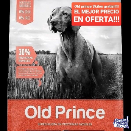 Old Prince adulto cordero y arroz x 15 kgrs más 3 kilos GRATIS