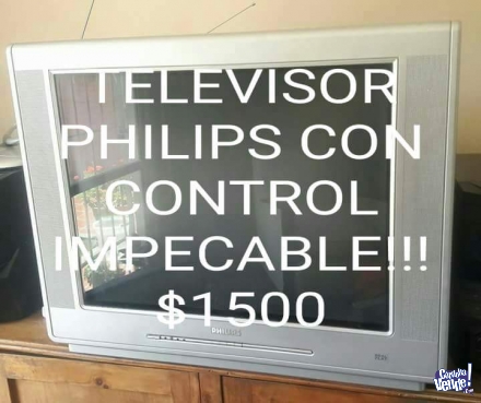 Televisor PHILIPS con control remoto