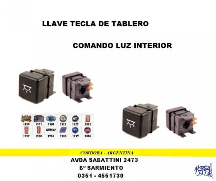LLAVE TECLA COMANDO DE LUZ INTERIOR FIAT