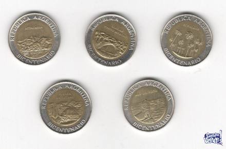 Lote Monedas 1 Peso Bicentenario - Paisajes Argentina