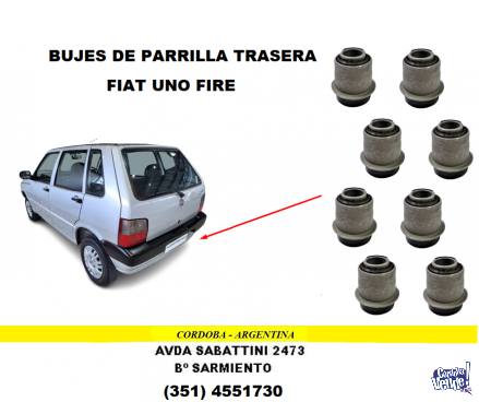 JUEGO DE BUJES DE PARRILLA TRASERA FIAT UNO FIRE