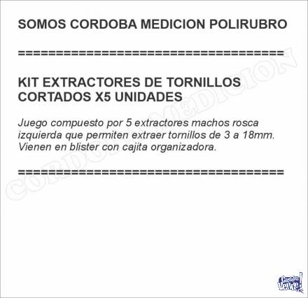 KIT EXTRACTORES DE TORNILLOS CORTADOS X5 UNIDADES