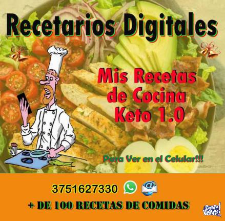 VENTA DE MIS RECETAS DE COCINA KETO!!! 100 Recetas a $ 399.- en Argentina Vende