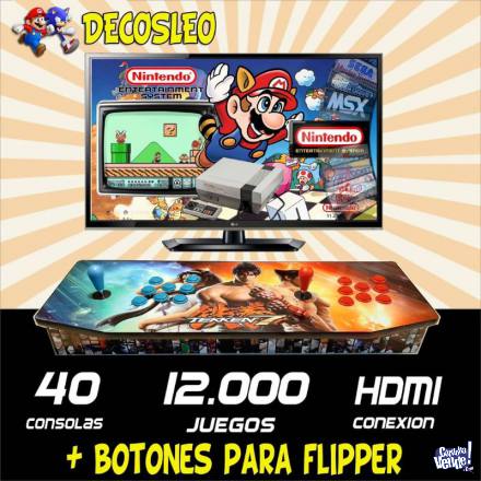 CONSOLAS ARCADES DOBLE PALANCAS CON FLIPPER 12000 juegos !!