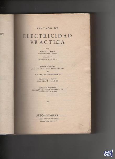 TRATADO DE ELECTRICIDAD PRACTICA  T.Croft  $650