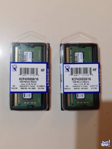 Memoria RAM DDR4 SODIMM 8GB-3200Mhz (x2) en Argentina Vende