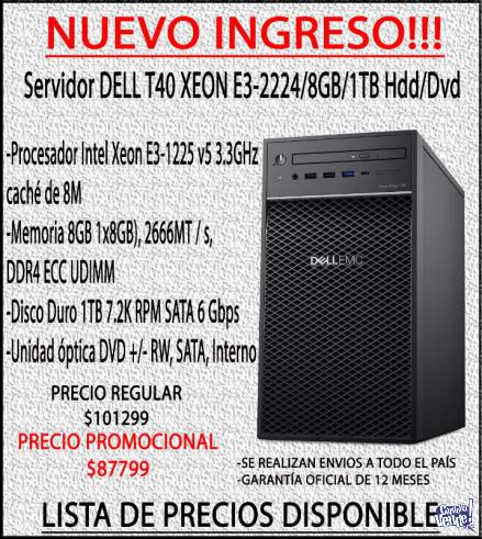 NUEVO!!! Servidor DELL T40 XEON E3-2224/8GB/1TB Hdd/Dvd