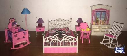 Barbie set  completo habitación con cuna bebe