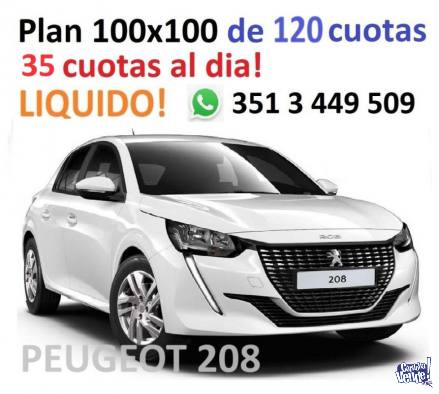 plan de ahorro peugeot 208 con 35  cuotas pagas al dia!