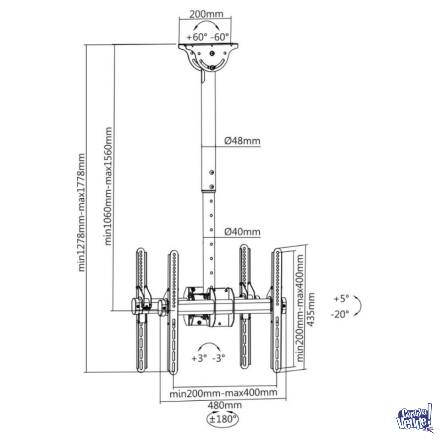 SOPORTE DE TECHO DOBLE INTELAID (32-55)