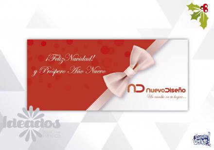 Tarjetas Navideñas - Pack x 100 con logo de su Empresa