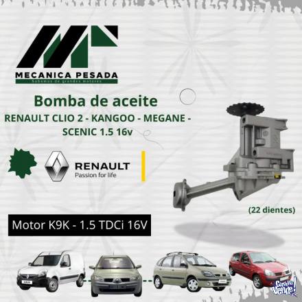 BOMBA DE ACEITE RENAULT CLIO 2-KANGOO-MEGANE-SCENIC 1.5 16V,